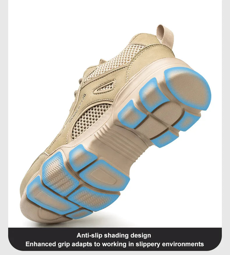 Summer Labor Protection Safety Wrok Shoes Anti Smashing Steel Toe Cap Breathable Comfortable Safety Boots Industrial Male Shoes