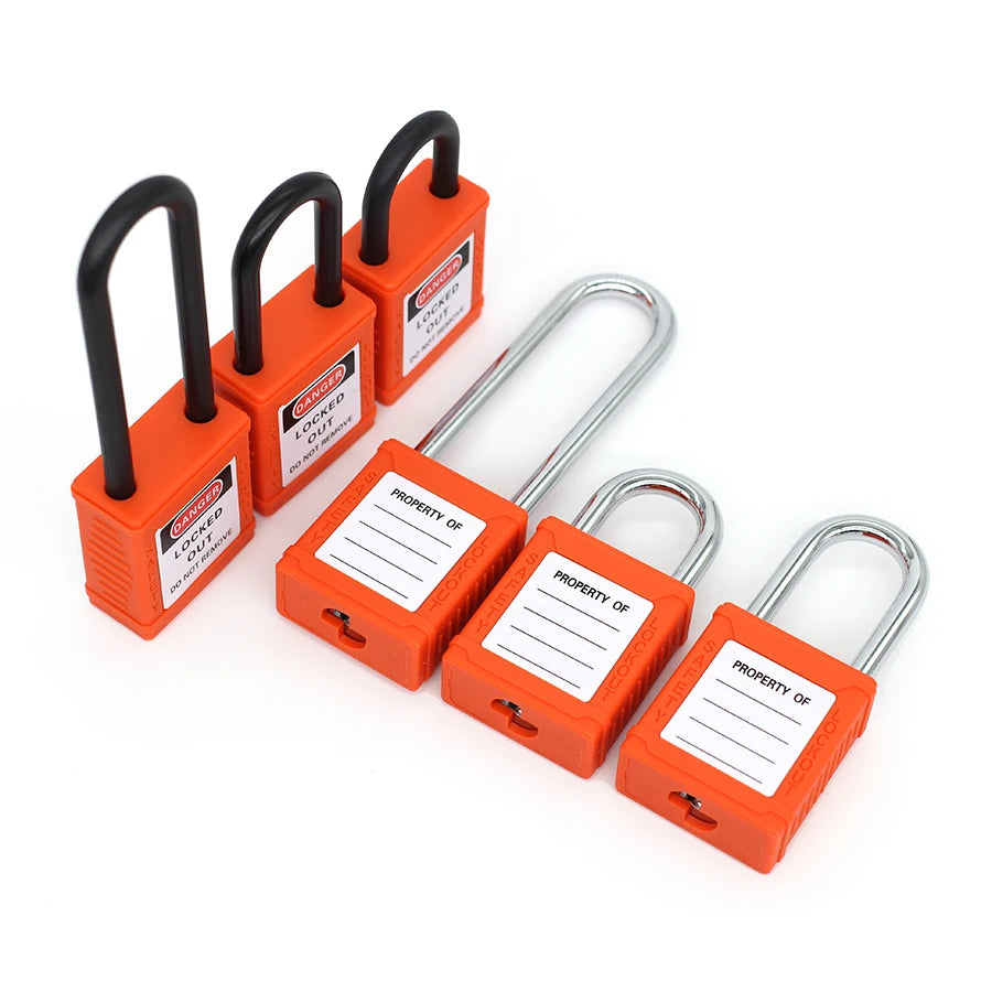25mm/38mm/76mm Orange Color Industria Safety Lockout Padlock Safety Locks Suitable for industrial and electrical applications