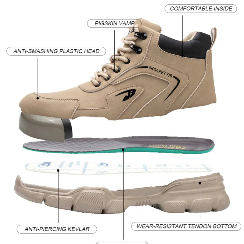 Indestructible Men Work Safety Boots Outdoor High Top Anti-smash Anti-stab Work Shoes Industrial Summer Boots Man Safety Shoes