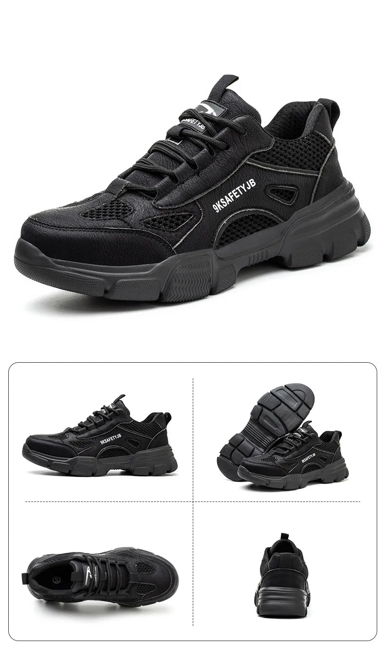 Summer Labor Protection Safety Wrok Shoes Anti Smashing Steel Toe Cap Breathable Comfortable Safety Boots Industrial Male Shoes