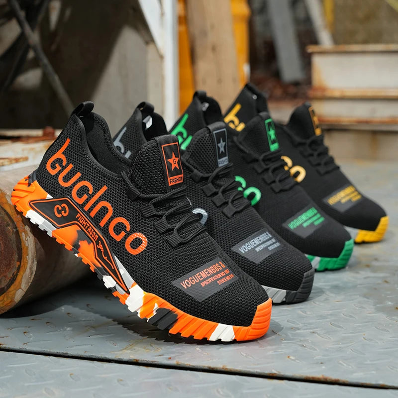 Steel Toe Safety Shoes Men Anti-puncture Work Boots Men Breathable Industrial Shoes Non Slip Indestructible Work Safety Boots