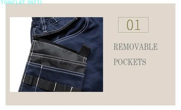 New Overall Uniform Wear Mens Carperner 100% Cotton Durable Multi Pockets Work Trousers With Eva Knee Pads Work Pant Workwear
