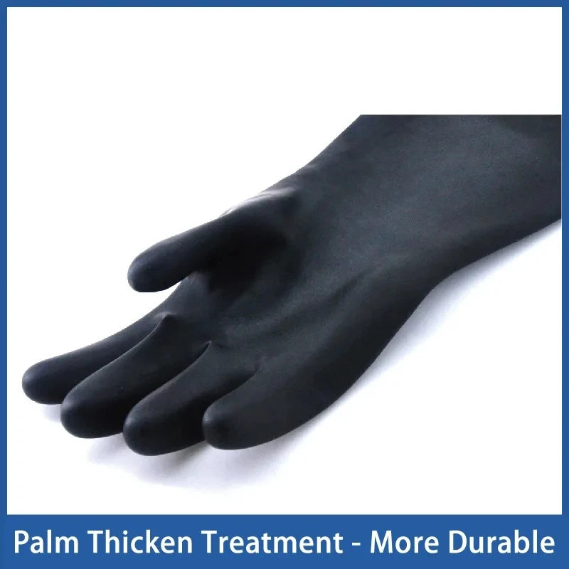 1 Pair 14"-22" Acid Alkali And Oil Resistant Industry Work Gloves XL Size Heavy Duty Latex Gloves Chemical Resistant Gloves