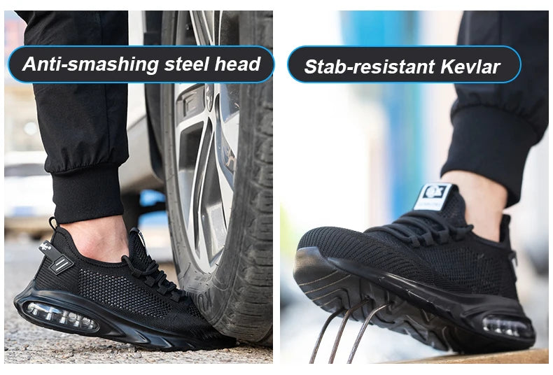 Safety Shoes Men Work Shoes Lightweight Soft Steel Toes  Sneakers Industrial Safety Tennis Steel Toe Cap Original