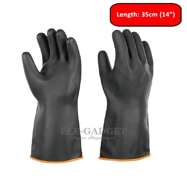 1 Pair 14"-22" Acid Alkali And Oil Resistant Industry Work Gloves XL Size Heavy Duty Latex Gloves Chemical Resistant Gloves