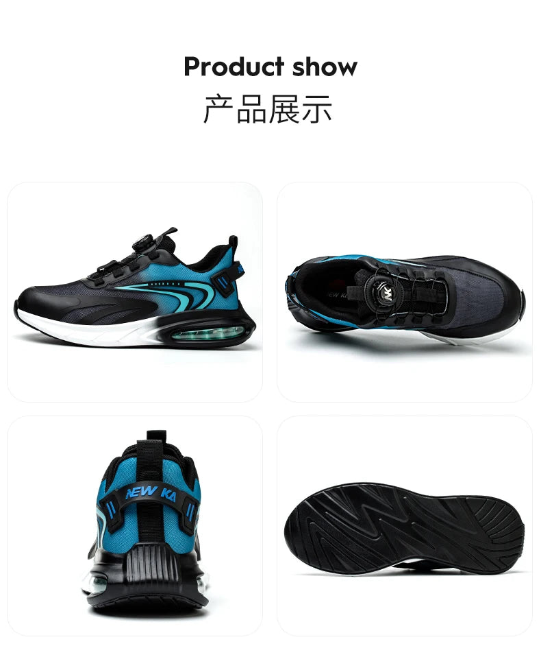 Fashion Men's Work Sneakers Mesh Breathable Safety Shoes Men Steel Toe Work Shoes Industrial Anti-smashing Safety Work Boots Man