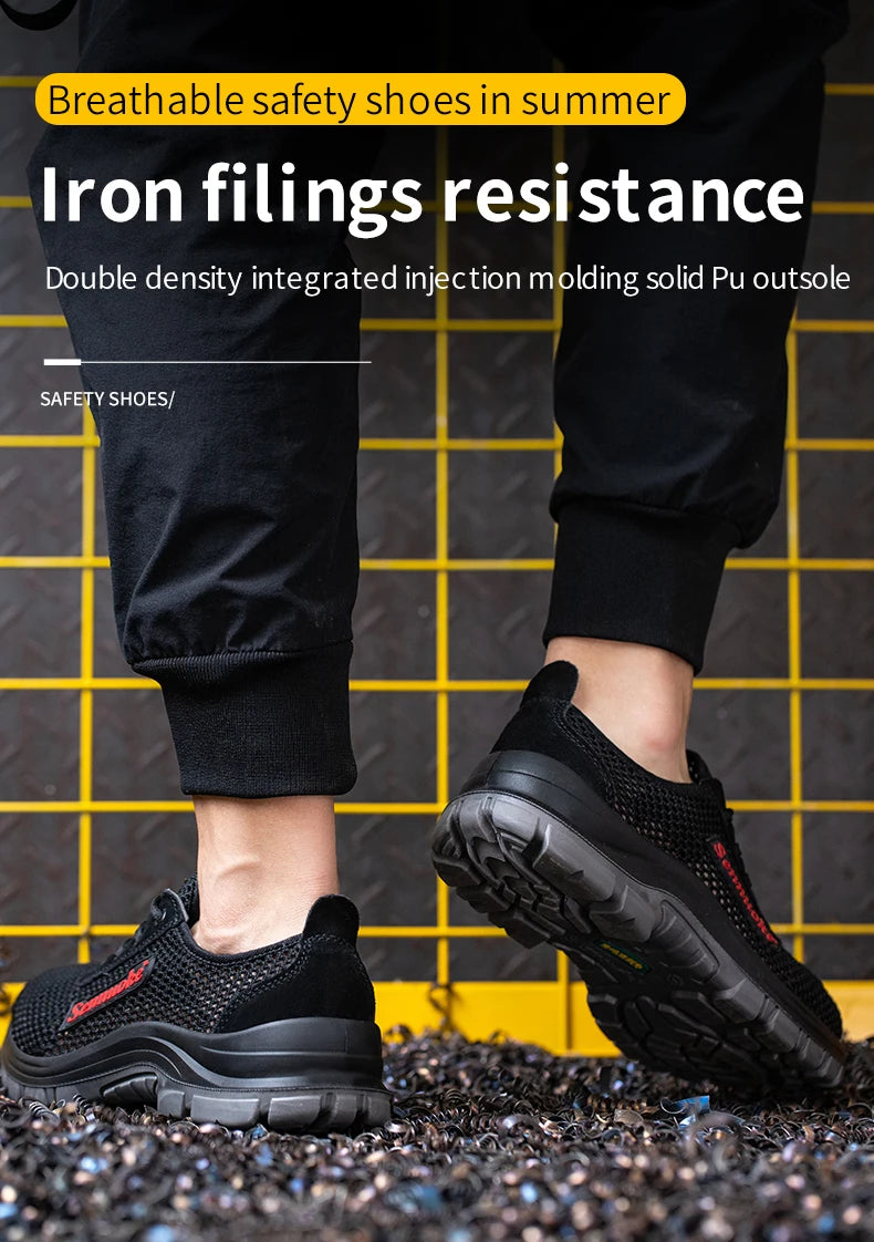 Men Safety Shoes Lightweight Steel Toe for Work for Workers Work Wear Free Shipping Industrial Safety Tennis