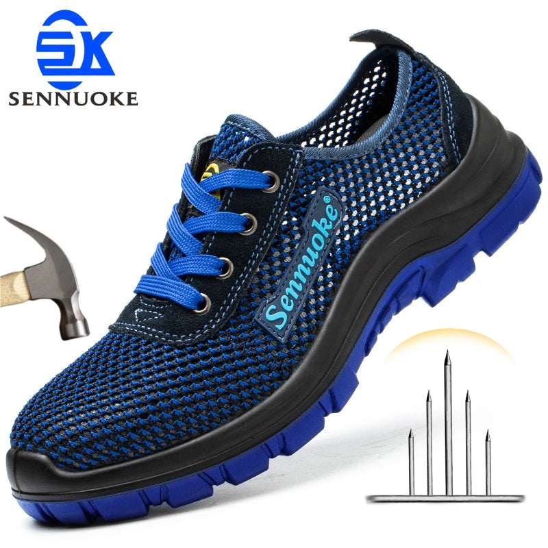 Men Safety Shoes Lightweight Steel Toe for Work for Workers Work Wear Free Shipping Industrial Safety Tennis