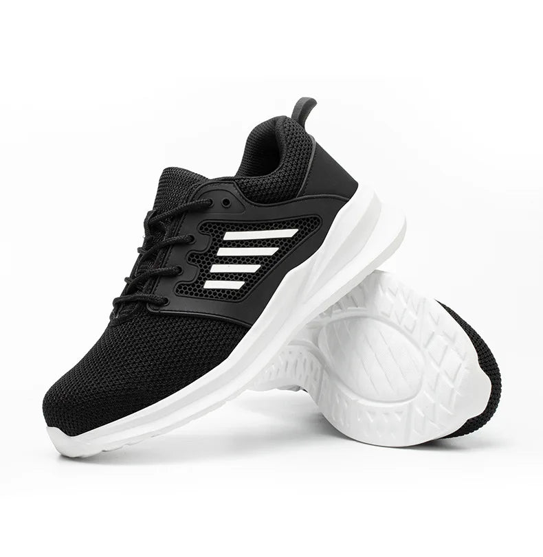 Safety Sneaker for Men Steel Toe Safety Shoes Sports Work Anti-Smashing Industrial Safety Tennis Shoes Outdoor Black Work Boots