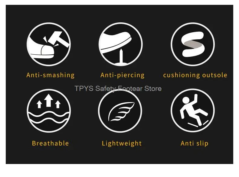 Protective Steel Toe Safety Shoes Men Anti-puncture Work Shoes Men Breathable Industrial Shoes Indestructible Work Safety Boots
