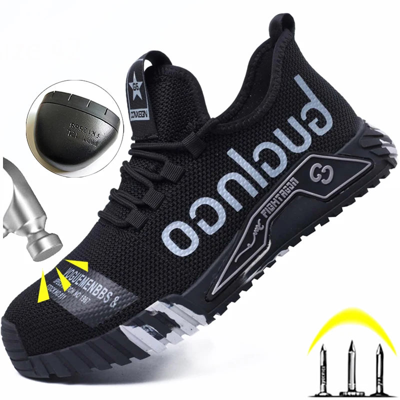 Protective Steel Toe Safety Shoes Men Anti-puncture Work Shoes Men Breathable Industrial Shoes Indestructible Work Safety Boots