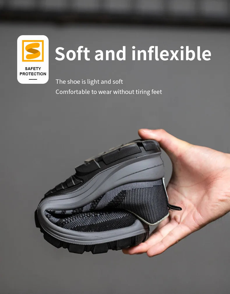 Fashion Safety Shoes Steel Toe Shoes Men  Work Sneakers Safety Tennis   Industrial  Protection For The Feet