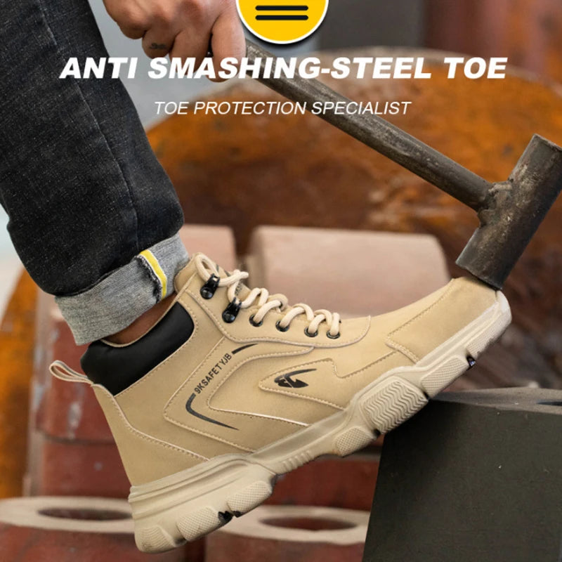 Indestructible Men Work Safety Boots Outdoor High Top Anti-smash Anti-stab Work Shoes Industrial Summer Boots Man Safety Shoes