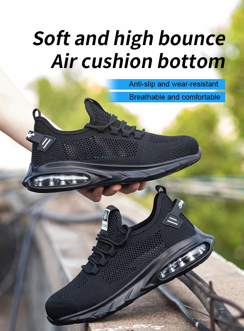 Safety Shoes Men Work Shoes Lightweight Soft Steel Toes  Sneakers Industrial Safety Tennis Steel Toe Cap Original