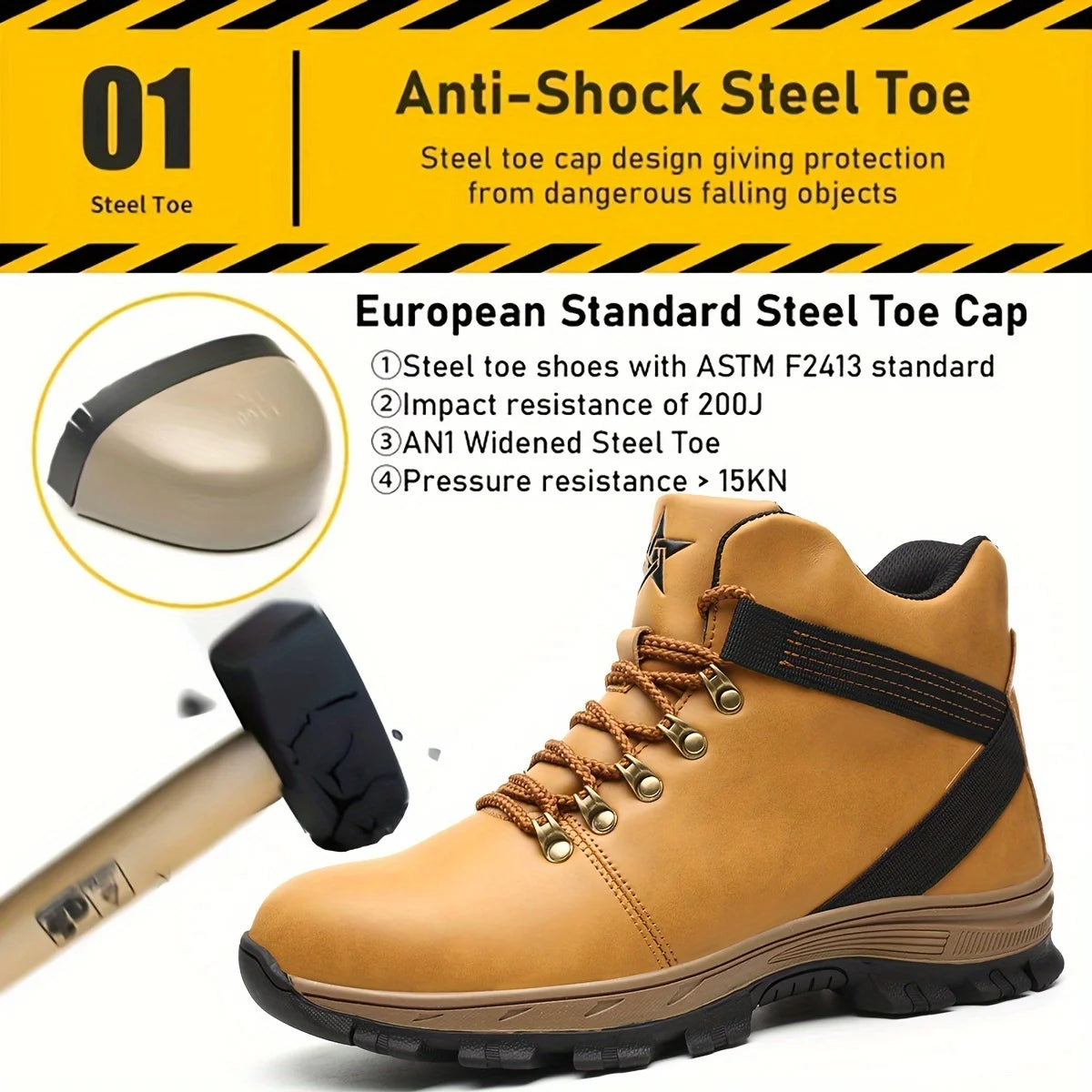 Security-protection Shoes Men's Safety Work Boots Industrial Safety Boots Waterproof Safety Shoes Male Sneakers Outdoor Hiking