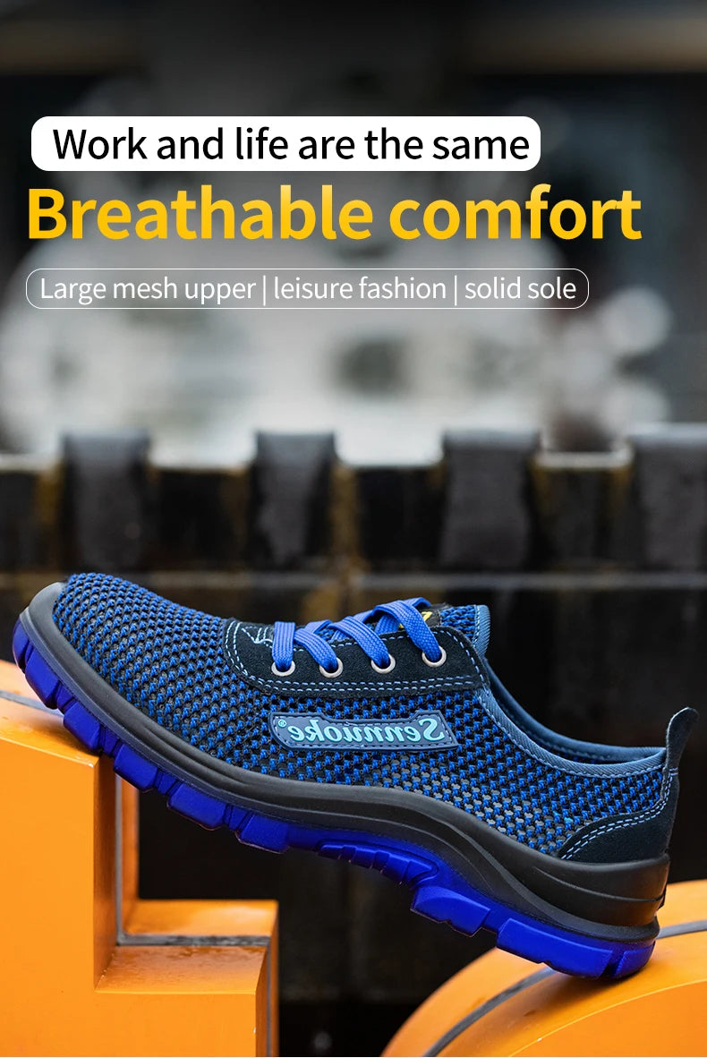 Men Safety Shoes Lightweight Steel Toe for Work for Workers Work Wear Free Shipping Industrial Safety Tennis
