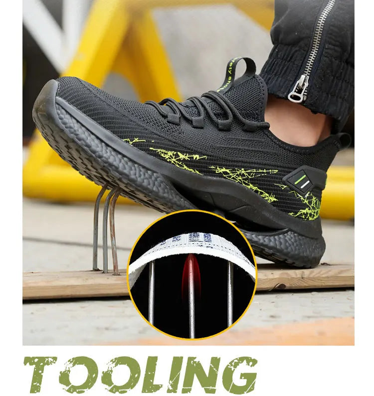 Lightweight Steel Toe Safety Shoes Men Anti-puncture Work Shoes Men Breathable Industrial Shoes Indestructible Work Safety Boots