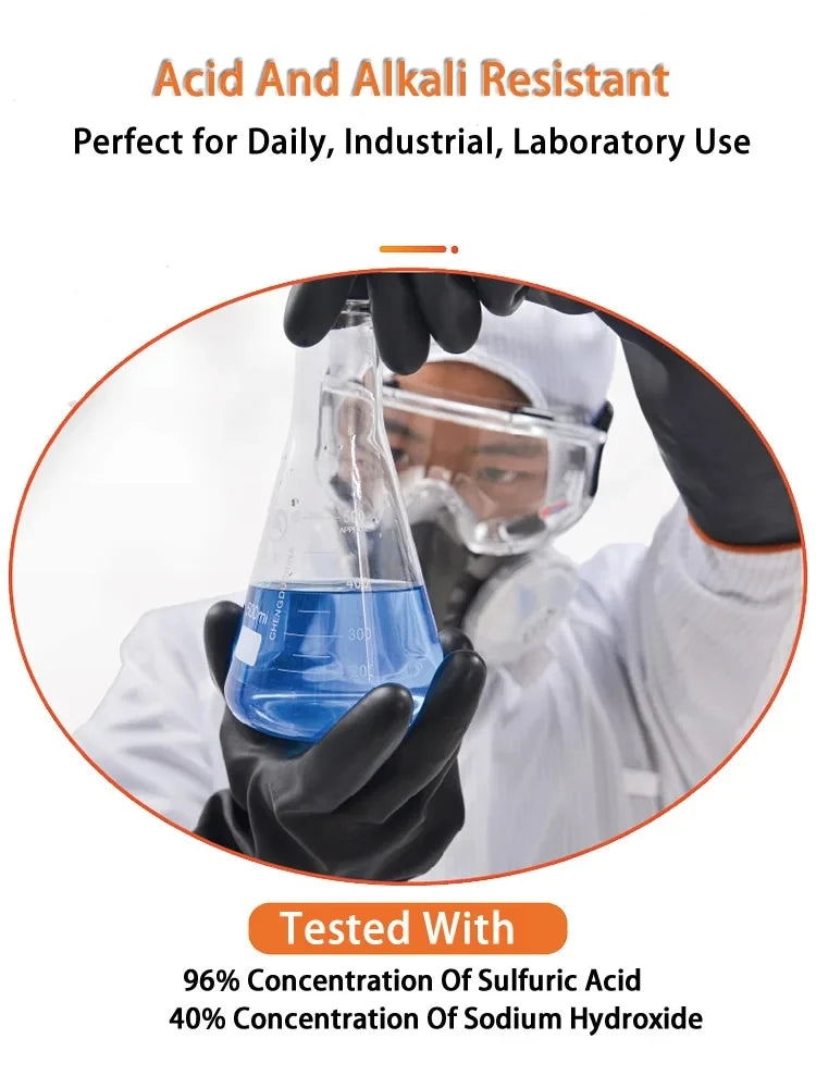 1 Pair 14"-22" Acid Alkali And Oil Resistant Industry Work Gloves XL Size Heavy Duty Latex Gloves Chemical Resistant Gloves