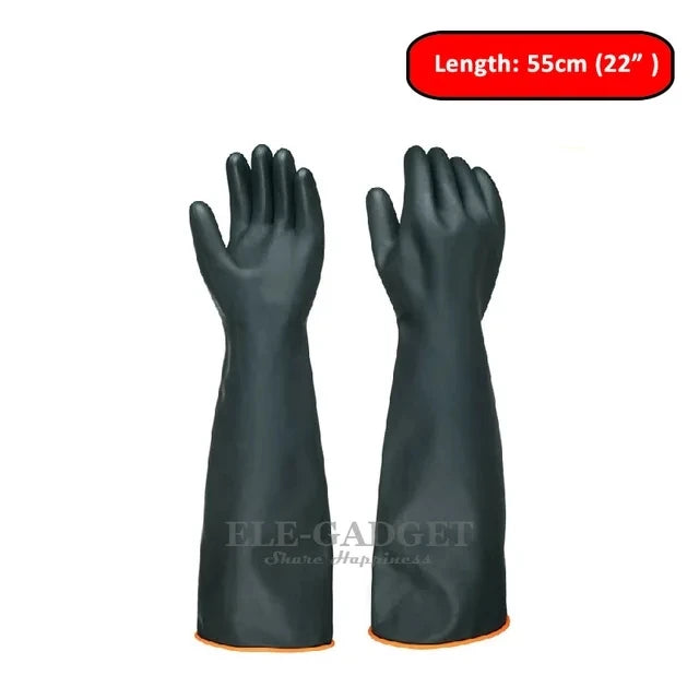 1 Pair 14"-22" Acid Alkali And Oil Resistant Industry Work Gloves XL Size Heavy Duty Latex Gloves Chemical Resistant Gloves
