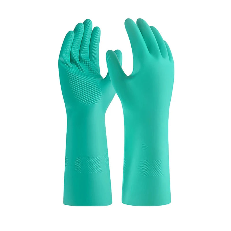 1Pair Thick Nitrile Gloves - Chemical Acid Resistant Waterproof Long Sleeve Gloves For Gardening Chemical Painting ,Latex Free