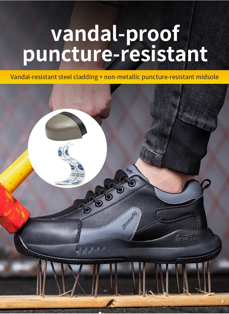 Safety Shoes ManforWork Man's Safety working Shoes Lightweight Work Wear Free Shipping Industrial Security-Protection Waterproof