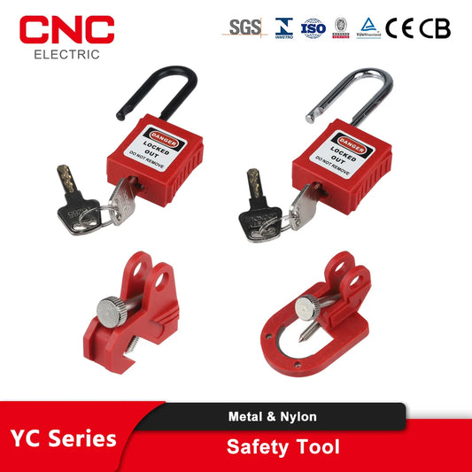 CNC Industrial Air Switch Safety Lockout Electrical Safety Lock And 38mm Nylon Shackle Household Plug Lockout Device Safety Tool
