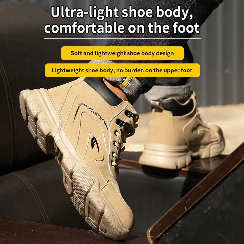 Indestructible Men Work Safety Boots Outdoor High Top Anti-smash Anti-stab Work Shoes Industrial Summer Boots Man Safety Shoes