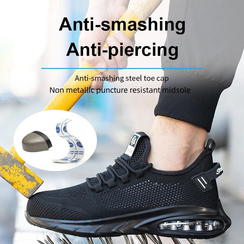 Safety Shoes Men Work Shoes Lightweight Soft Steel Toes  Sneakers Industrial Safety Tennis Steel Toe Cap Original