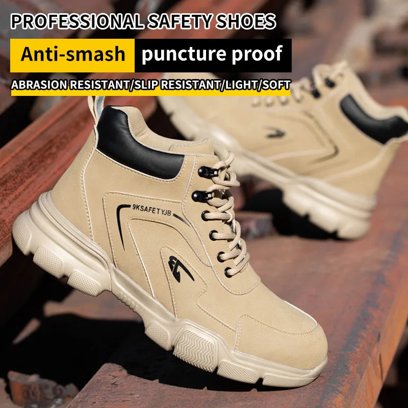Indestructible Men Work Safety Boots Outdoor High Top Anti-smash Anti-stab Work Shoes Industrial Summer Boots Man Safety Shoes