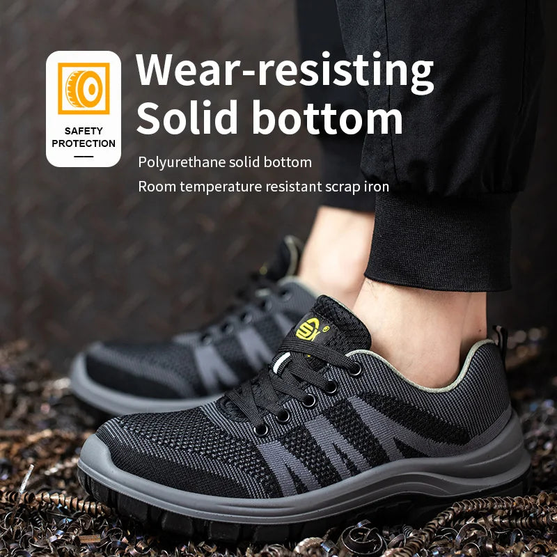 Fashion Safety Shoes Steel Toe Shoes Men  Work Sneakers Safety Tennis   Industrial  Protection For The Feet