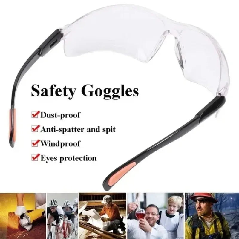 2Pcs Clear Eye Sand Prevention Windproof Safety Riding Goggles Vented Glasses Work Laboratory Safety Goggle Glasses Spectacles