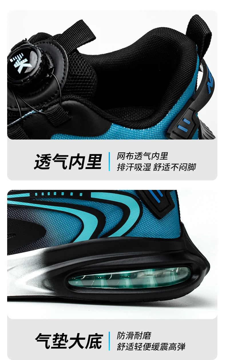 Fashion Men's Work Sneakers Mesh Breathable Safety Shoes Men Steel Toe Work Shoes Industrial Anti-smashing Safety Work Boots Man