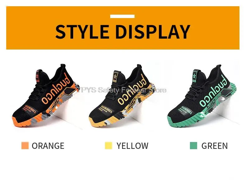 Protective Steel Toe Safety Shoes Men Anti-puncture Work Shoes Men Breathable Industrial Shoes Indestructible Work Safety Boots