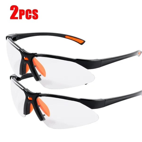 2Pcs Clear Eye Sand Prevention Windproof Safety Riding Goggles Vented Glasses Work Laboratory Safety Goggle Glasses Spectacles