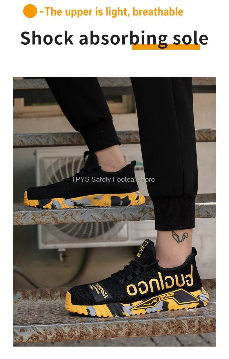 Protective Steel Toe Safety Shoes Men Anti-puncture Work Shoes Men Breathable Industrial Shoes Indestructible Work Safety Boots