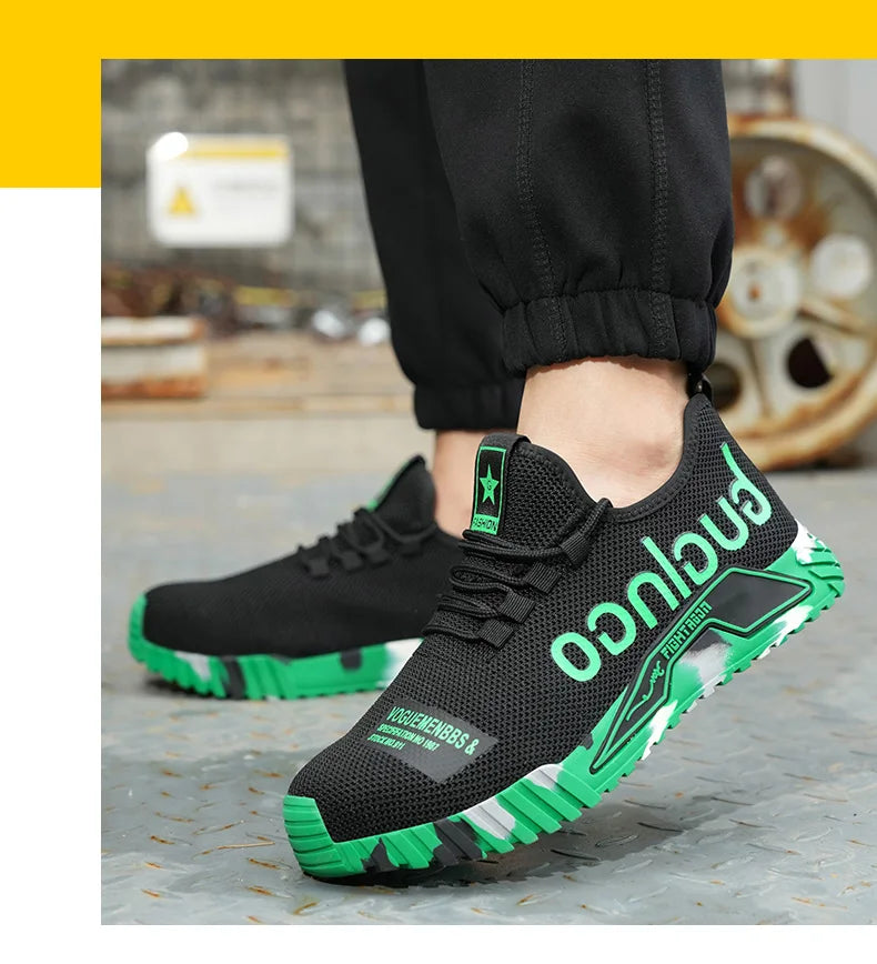Steel Toe Safety Shoes Men Anti-puncture Work Boots Men Breathable Industrial Shoes Non Slip Indestructible Work Safety Boots