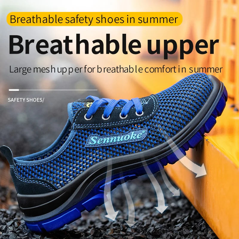 Men Safety Shoes Lightweight Steel Toe for Work for Workers Work Wear Free Shipping Industrial Safety Tennis