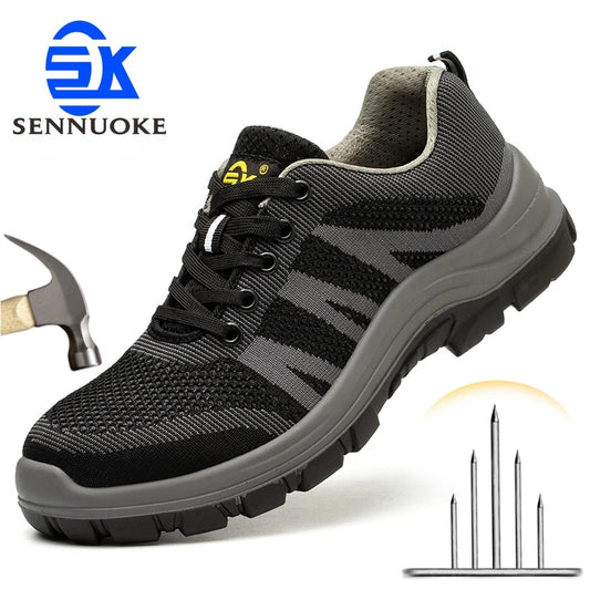 Fashion Safety Shoes Steel Toe Shoes Men  Work Sneakers Safety Tennis   Industrial  Protection For The Feet