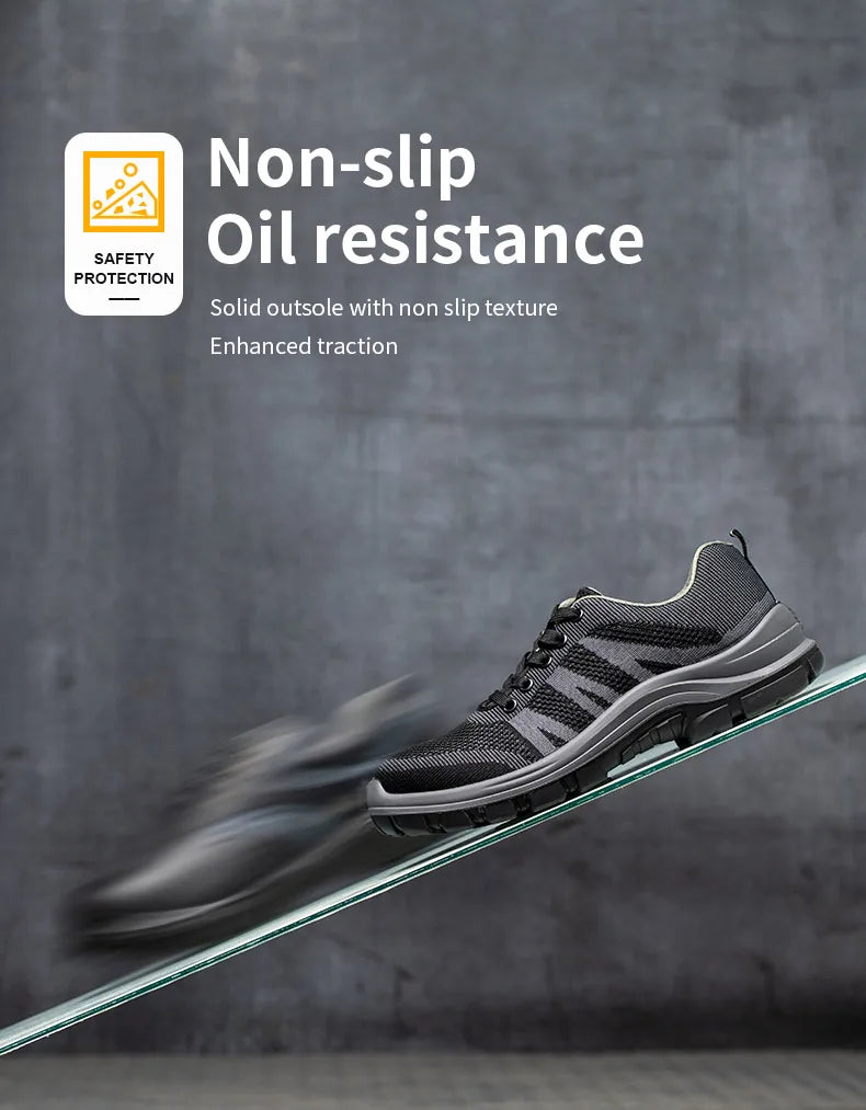 Fashion Safety Shoes Steel Toe Shoes Men  Work Sneakers Safety Tennis   Industrial  Protection For The Feet