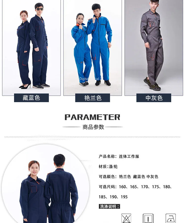 2023 Work Overall Uniform Men Women Working Coveralls Welding Suit Car Repair Workshop Mechanic Plus Size Clothes