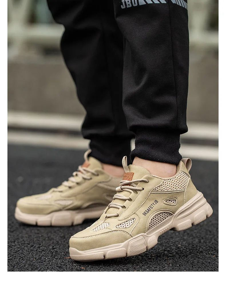Summer Labor Protection Safety Wrok Shoes Anti Smashing Steel Toe Cap Breathable Comfortable Safety Boots Industrial Male Shoes