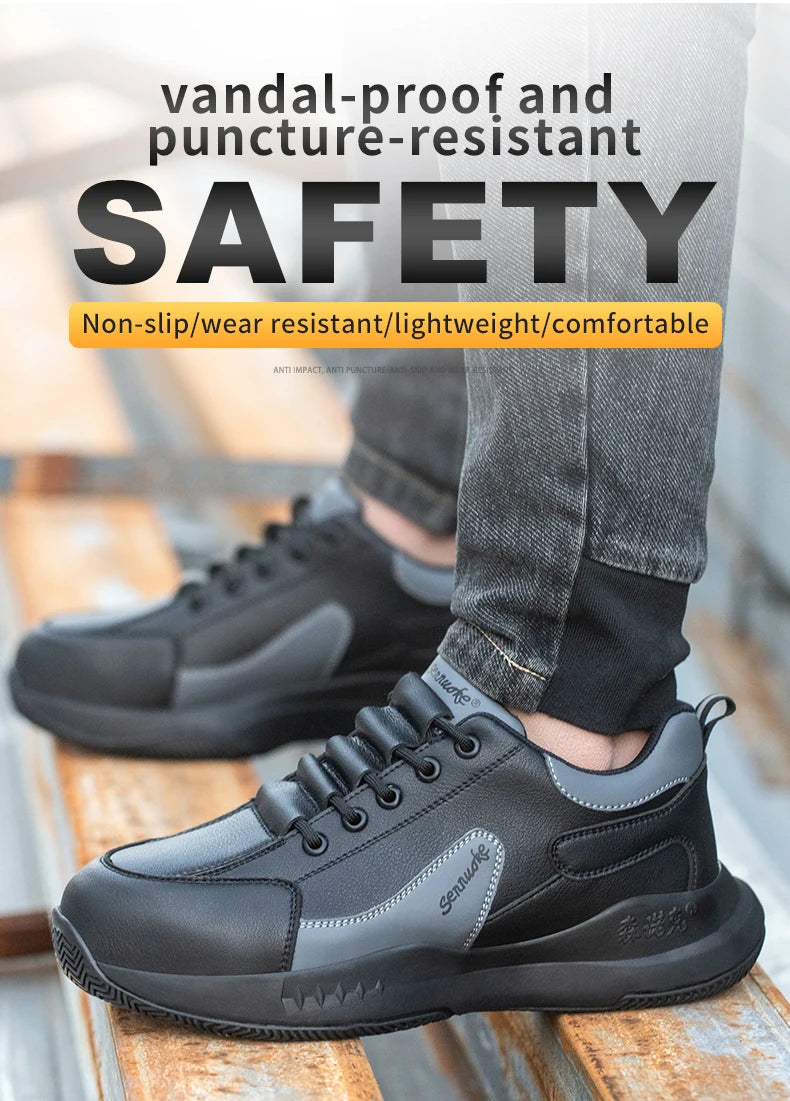 Safety Shoes ManforWork Man's Safety working Shoes Lightweight Work Wear Free Shipping Industrial Security-Protection Waterproof