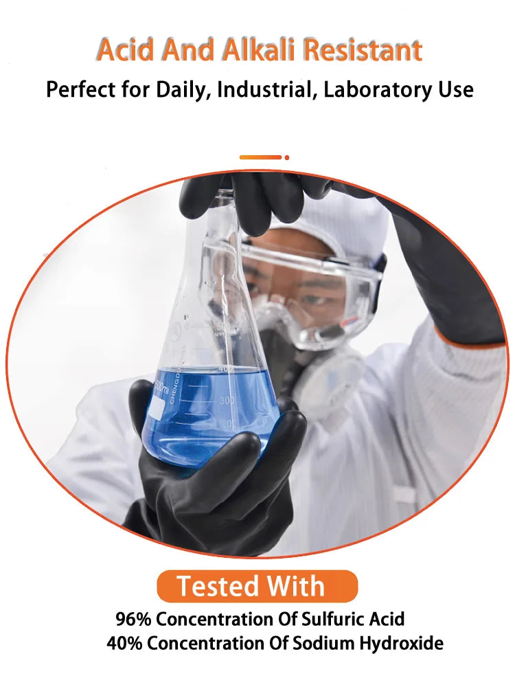 1 Pair 14"-22" Acid Alkali And Oil Resistant Industry Work Gloves XL Size Heavy Duty Latex Gloves Chemical Resistant Gloves