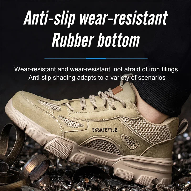 Summer Labor Protection Safety Wrok Shoes Anti Smashing Steel Toe Cap Breathable Comfortable Safety Boots Industrial Male Shoes