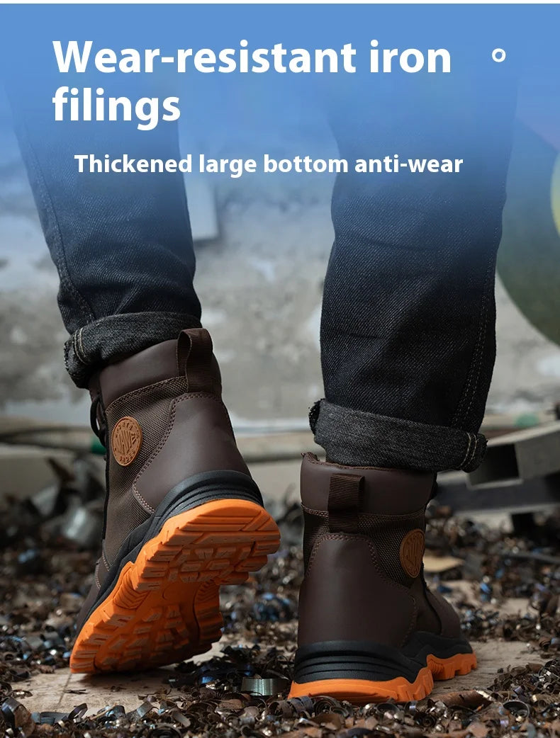 Men Safety Shoes Steel Toe Sneaker Sport Slip Resistant Work Safety Boots Puncture Proof Work Shoes Anti-smash Industrial Shoes