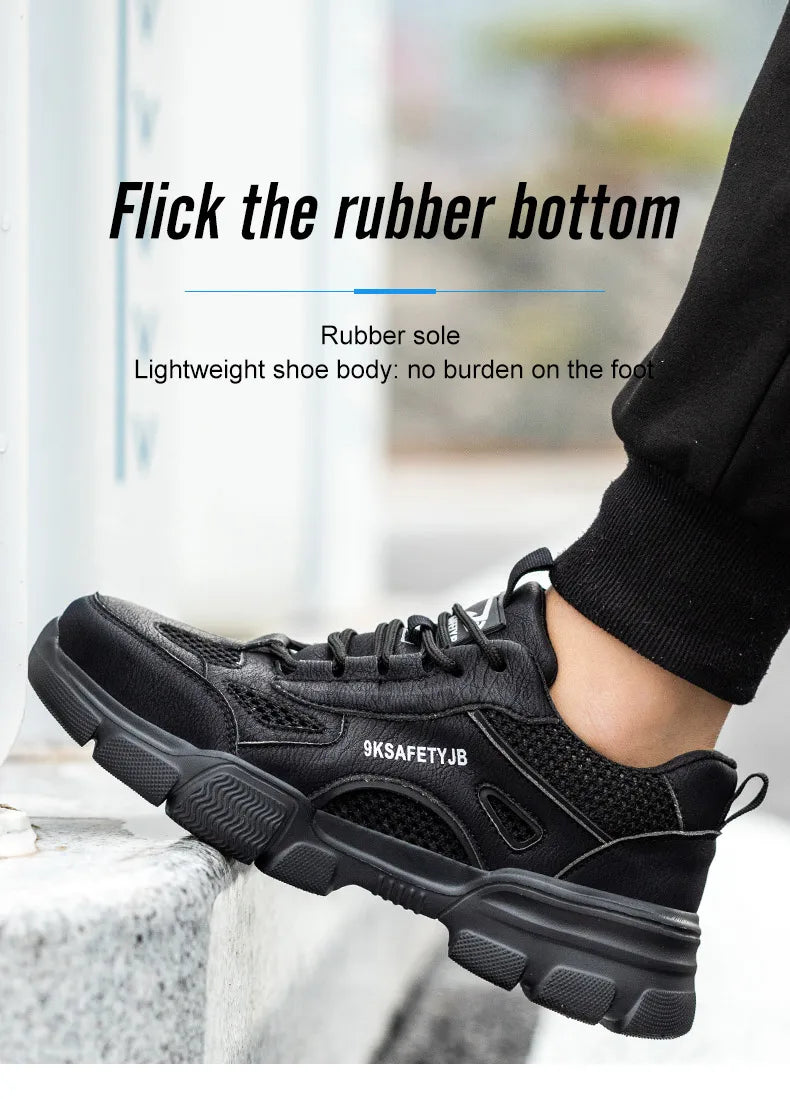 Summer Labor Protection Safety Wrok Shoes Anti Smashing Steel Toe Cap Breathable Comfortable Safety Boots Industrial Male Shoes