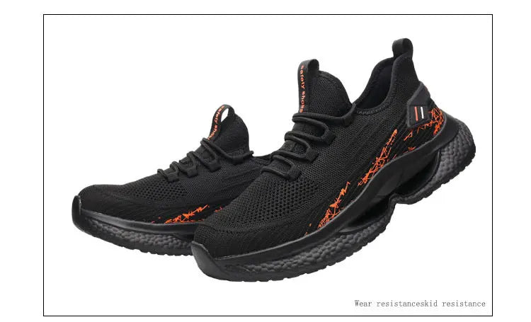 Lightweight Steel Toe Safety Shoes Men Anti-puncture Work Shoes Men Breathable Industrial Shoes Indestructible Work Safety Boots