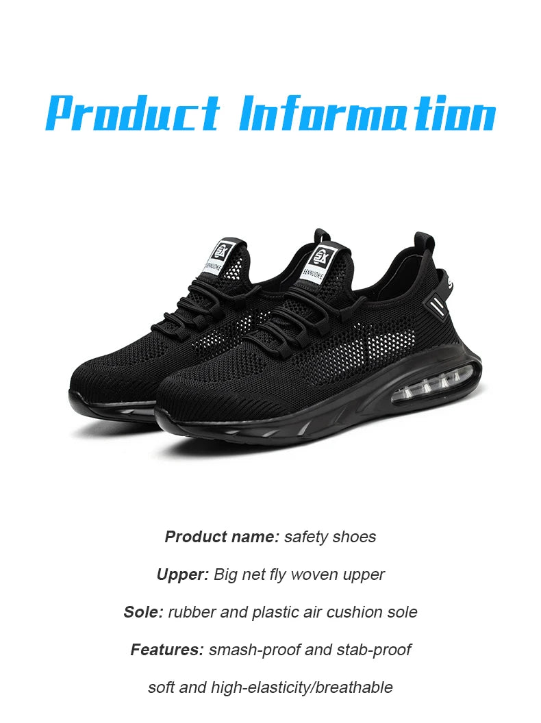 Safety Shoes Men Work Shoes Lightweight Soft Steel Toes  Sneakers Industrial Safety Tennis Steel Toe Cap Original