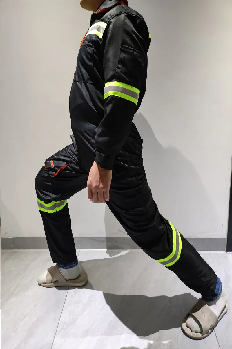 Hi Vis Safety Work Clothing Work Overall Men's Working Coverall Welding Suit Car Repairman Uniform Workshop Mechanical Jumpsuit