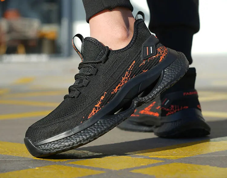 Lightweight Steel Toe Safety Shoes Men Anti-puncture Work Shoes Men Breathable Industrial Shoes Indestructible Work Safety Boots